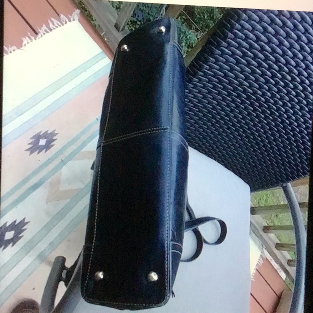 Fossil Black Lg Padded Leather Bag, Nice! - Picture 3 of 8